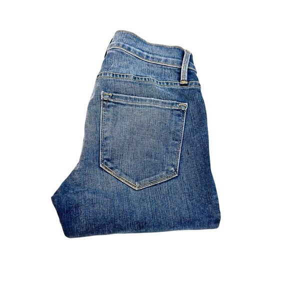 Frame Le Skinny de Jeanne Raw Distressed Hem Denim Jeans Woodbine Size 24 - Picture 1 of 8
